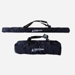 2 bager med svart norse camp tarp pakket sammen