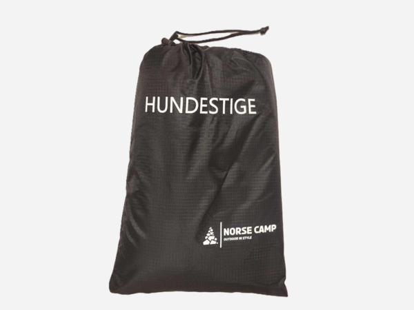 frilagt bilde av svart pose til taktelt hundestige